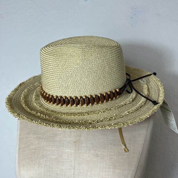 Cappelli Straw Sun Hat new Sewn Braid paper hat, 22-1/2" circumference, NWT. - Picture 3 of 8